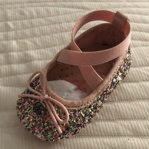 Jessica Simpson baby pink glitter shoes